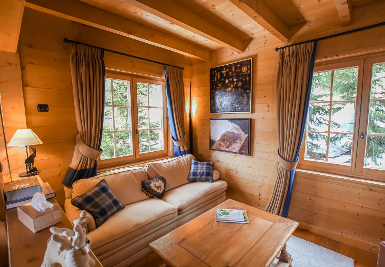 Chalet Ibex - Wohnzimmer mit Sofa - Verbier Location™ Wohnzimmer mit Sofa