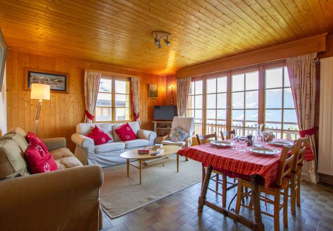 Living room with mountain views