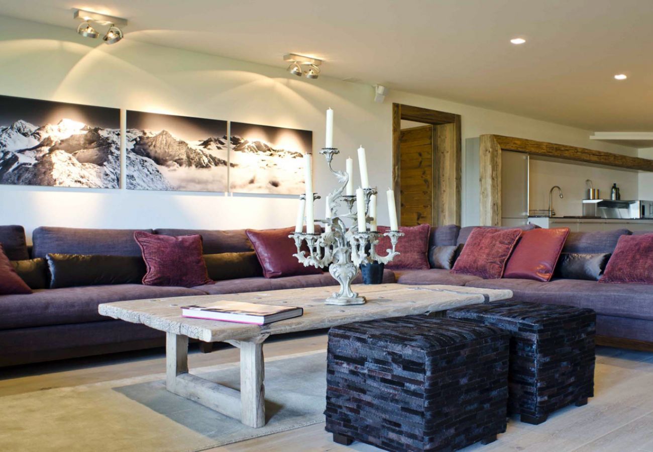 Appartement Basalte C01/02 - Verbier Location™ - Salon Appartement Basalte C01/02 - Verbier Location™ - Salon