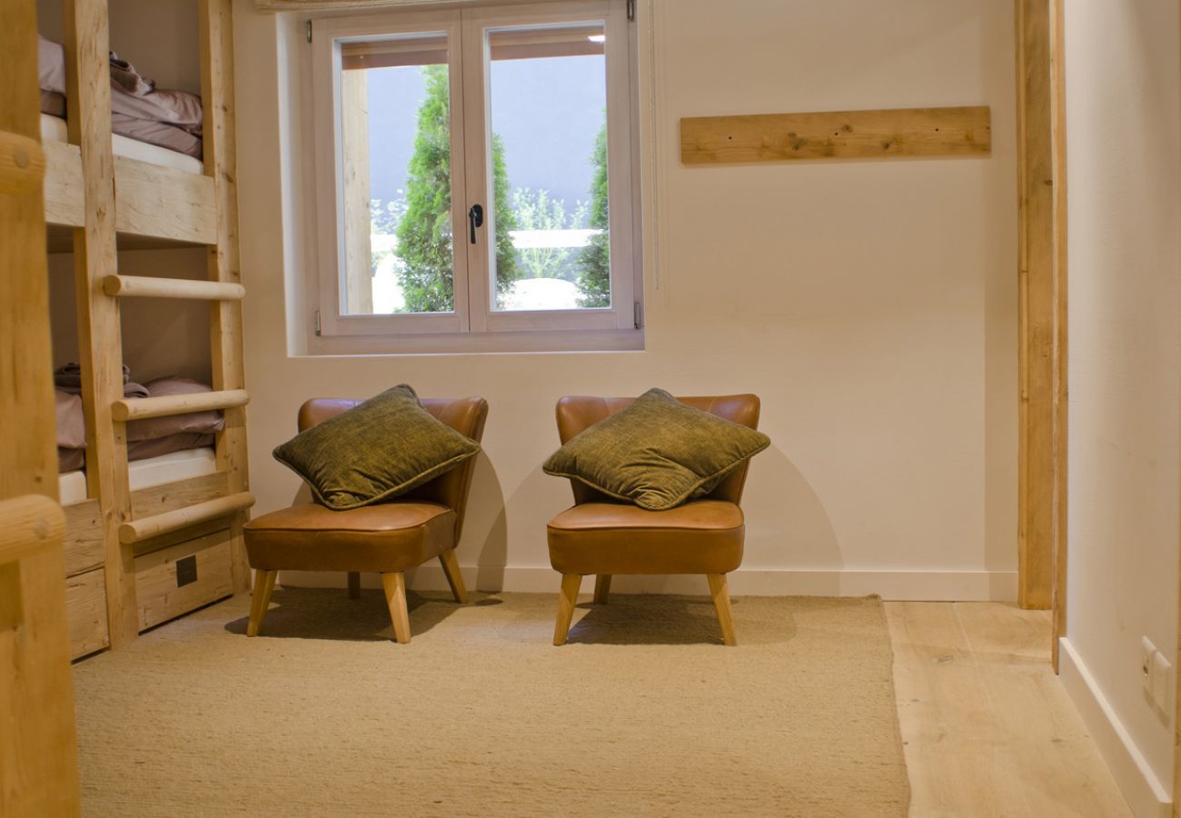 Appartement Basalte C01/2 à Verbier - Chambre à lits superposés Chambre à lits superposés avec 2 fauteuils