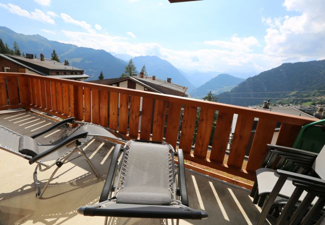 Appartement Bagnardise 12 à Verbier - balcon et vue Appartement Bagnardise 12 à Verbier - balcon et vue